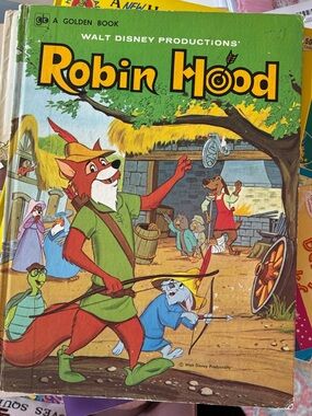 Robin Hood Disney golden book vintage 1974 second printing edition hard cover